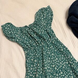 Zara Teal and White Patterned Dress